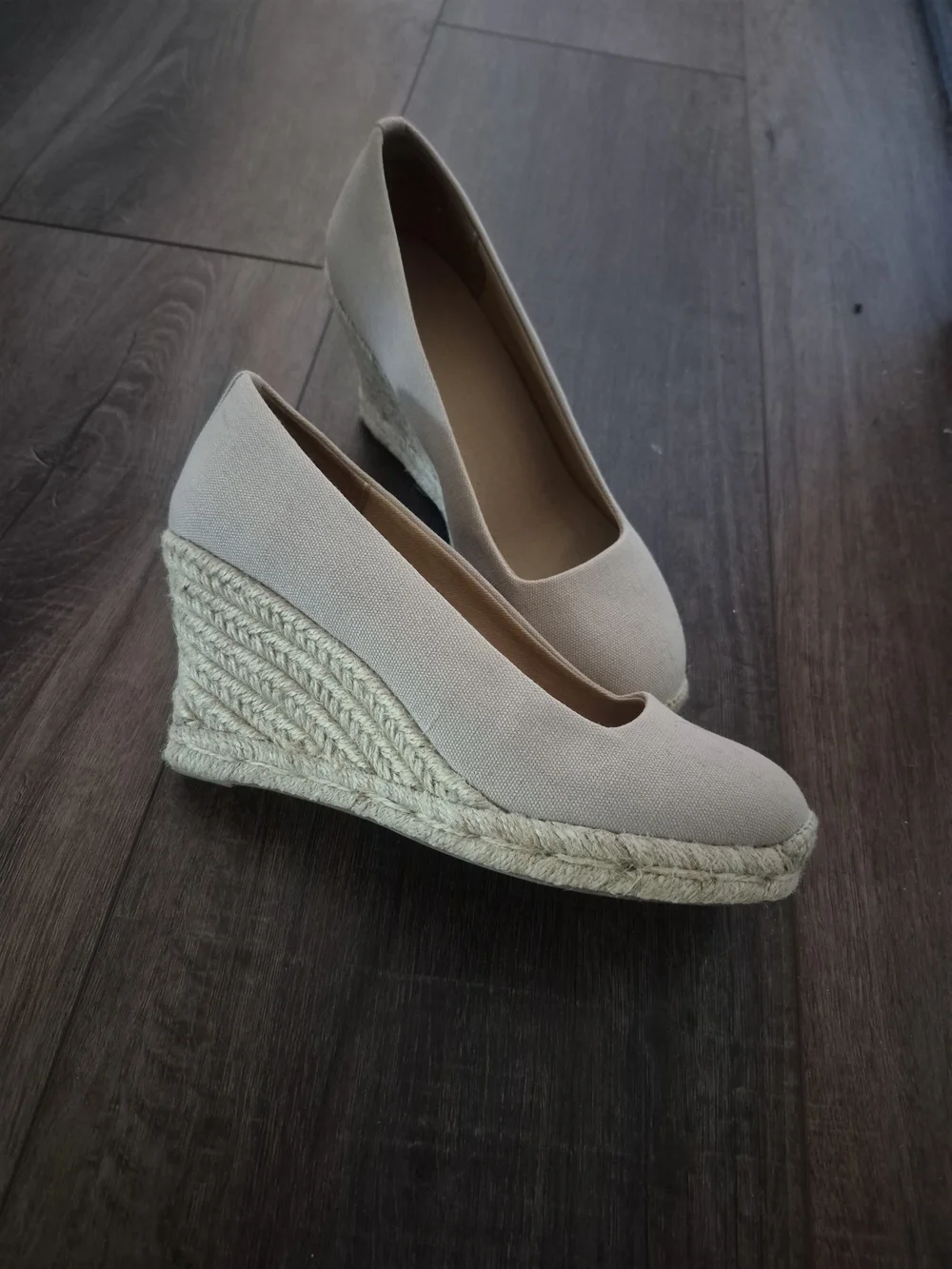 J. Crew Cream Canvas Espadrille Wedges
